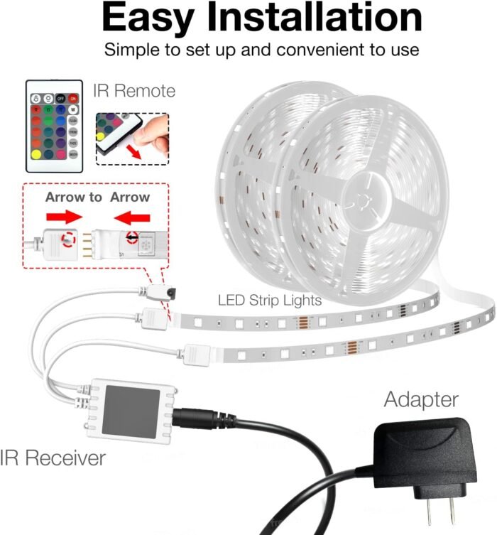 DAYBETTER Smart WiFi Led Lights 100ft, Tuya App Controlled Led Strip Lights, Work with Alexa and Google Assistant, Timer Schedule, Color Changing Led Lights for Bedroom Party Kitchen - Image 7