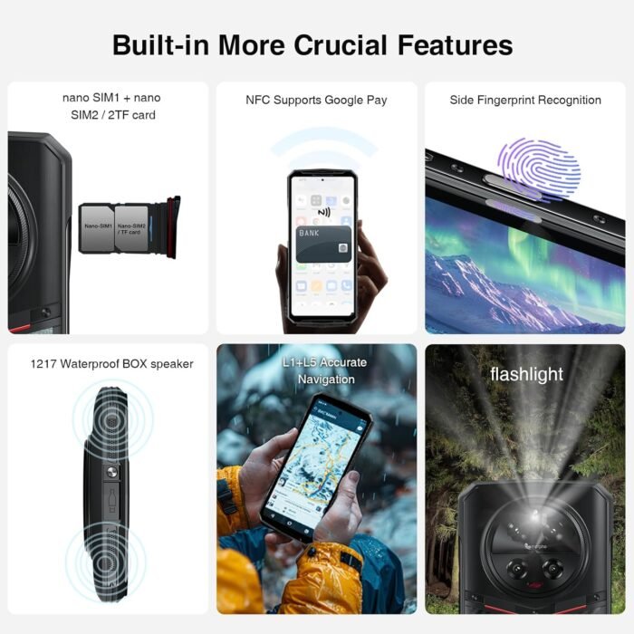 DOOGEE DK10 5G Rugged Smartphone 2024,32GB+512GB,120W Fast Charging(QI 50W),6.67”120Hz 2.5K AMOLED Display Rugged Smartphone,50MP+64MP+50MP+16MP,Octa Core Rugged Cell Phone,Fingerprint,NFC/OTG - Image 6