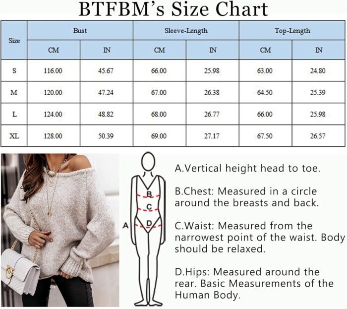 BTFBM Women Casual Long Sleeve Fall Sweaters Crew Neck Solid Color Soft Ribbed Knitted Oversized Pullover Loose Fit Jumper - Image 8