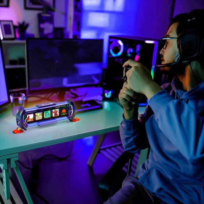 Divoom Times Gate - Cyberpunk Gaming Setup Digital Clock with Smart APP Control, WiFi Connect, RGB LED Display, Personalized Dashboard, Pixel Art for Gaming Room & Office Decor(Sliver) - Image 9