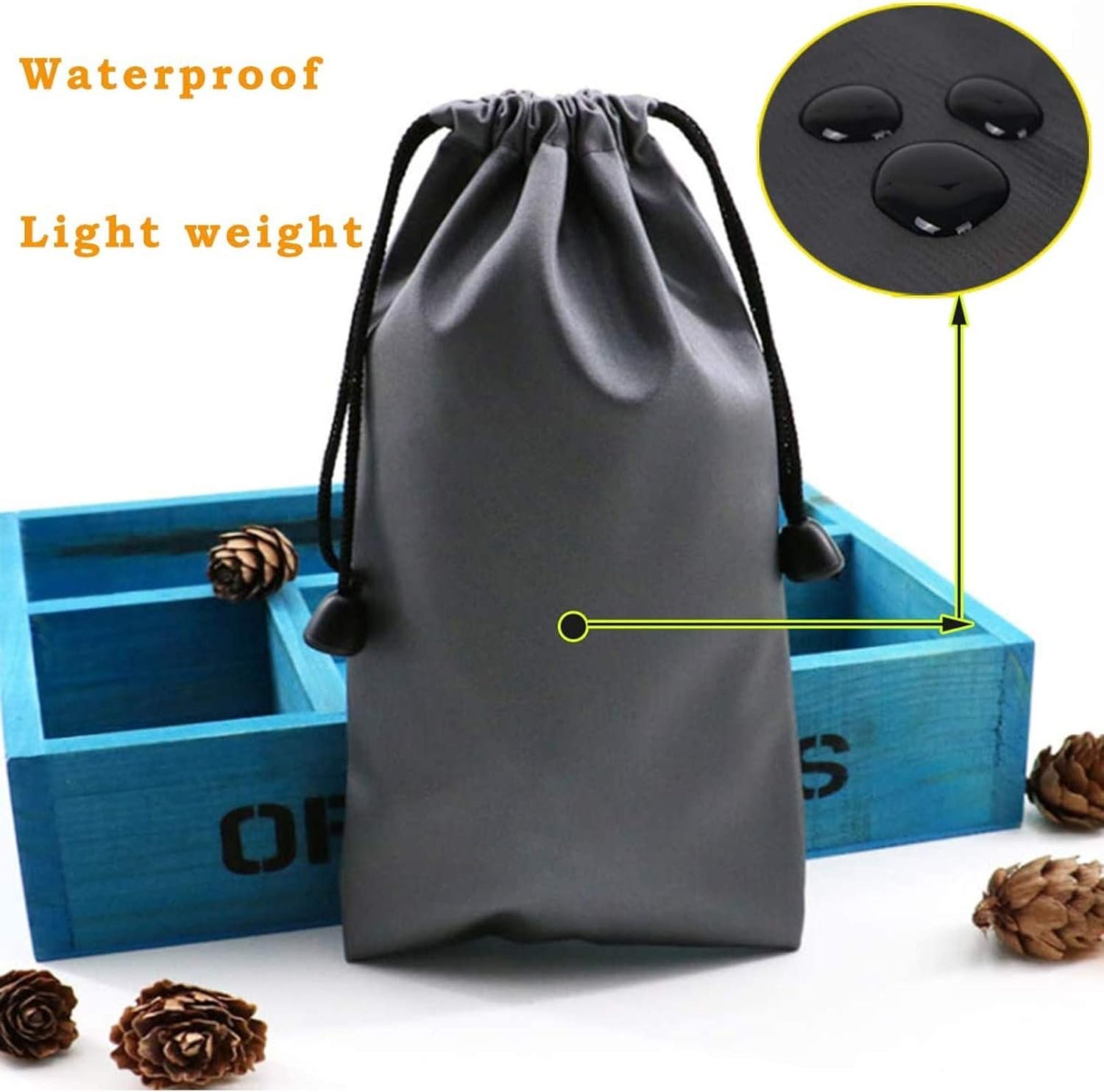JAKAGO 2 Pack Cell Phone Storage Bag Soft Microfiber Glasses Sleeve Pouch Waterproof Sunglasses Bag Electronic Gadgets Case Cover With Drawstring Closure - Image 2
