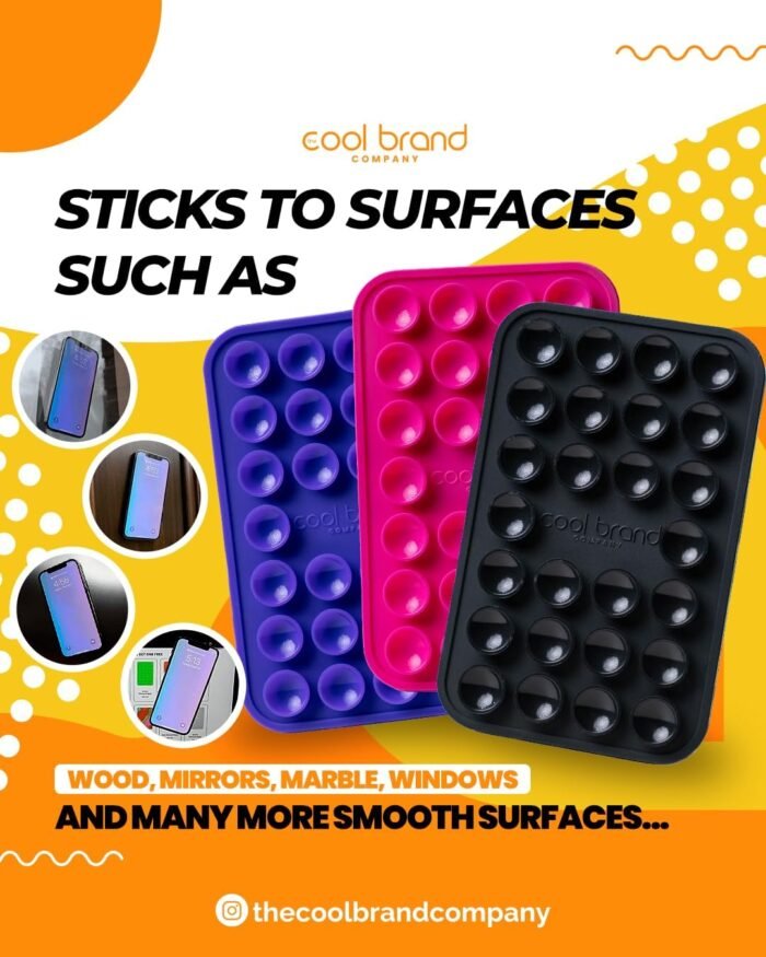 The Cool Grip - Suction Cup Phone Mount, Suction Phone Case, Phone Sticky Grip, Phone Suction Grip, Sticky Phone Case, Phone Holder, Silicone Suction Phone Case, Phone Grip (Carmine Rose) - Image 7