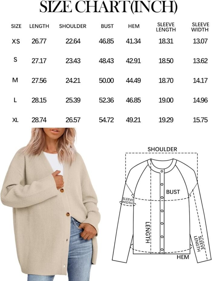 LILLUSORY Women Oversized Cardigan Sweater Fall Outfits Cloth Fashion V Neck Knit Button Front Casual Trendy Tops - Image 7