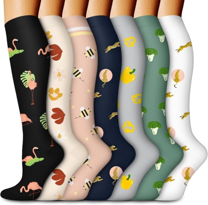 Aoliks Medical Compression Socks for Women & Men, Support Knee High Socks for Running,Nurses,Travel