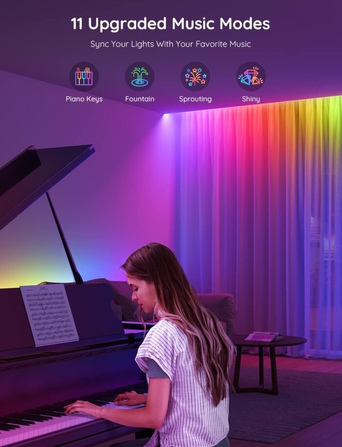 Govee RGBIC LED Strip Lights, Smart LED Lights for Bedroom, Bluetooth LED Lights APP Control, DIY Multiple Colors on One Line, Color Changing LED Strip Lighting Music Sync, Christmas Decor, 16.4ft - Image 6