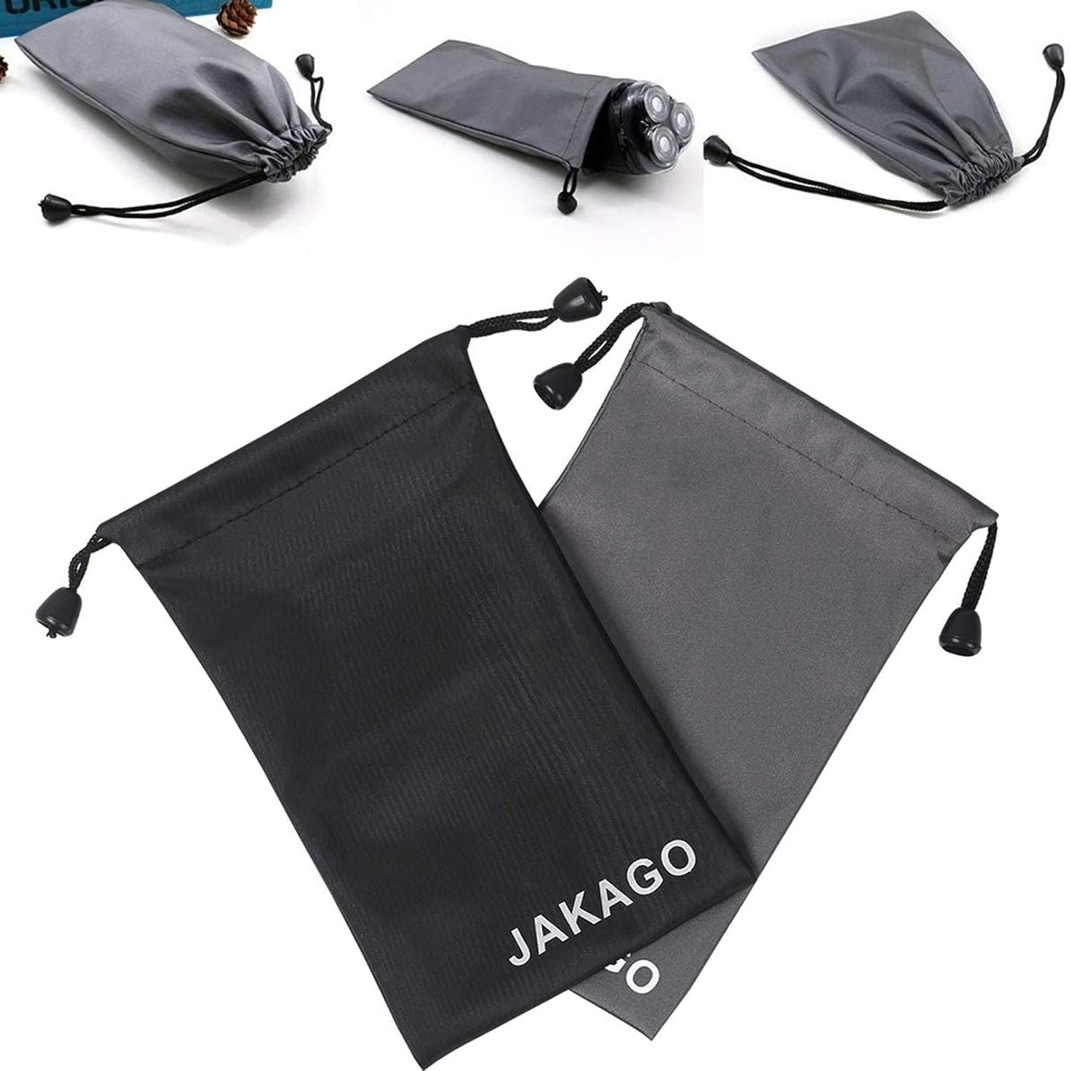 JAKAGO 2 Pack Cell Phone Storage Bag Soft Microfiber Glasses Sleeve Pouch Waterproof Sunglasses Bag Electronic Gadgets Case Cover With Drawstring Closure - Image 3