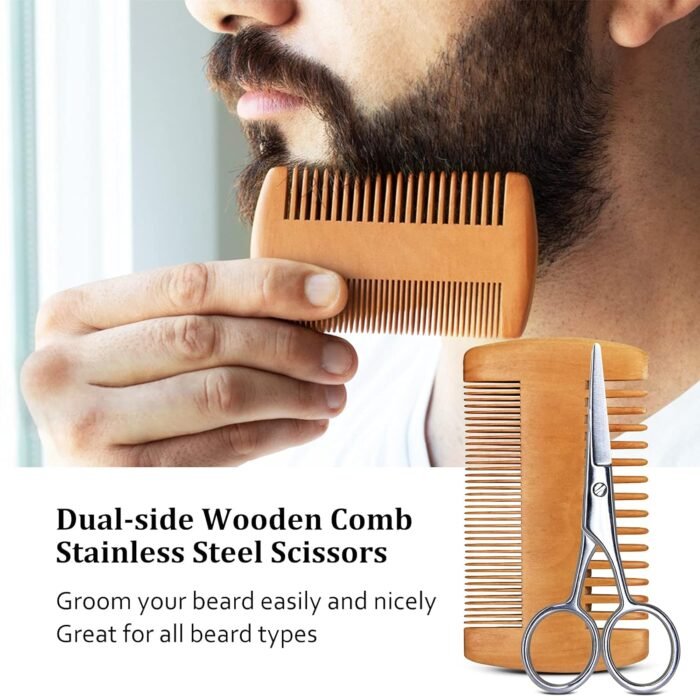 MALE GOD Gifts for Men, Beard Kit with Beard Oil, Balm, Comb, Brush, Scissors, Beauty Gift Sets for Him, Birthday & Christmas, Stocking Stuffers for Adults Men, Boyfriend, Husband, Son, Friend, Dad - Image 5