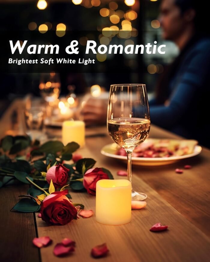 Homemory 100Pack Flickering Flameless Votive Candles, 200+Hour Electric Fake Candles, Battery Operated LED Tealight for Wedding, Outdoor, Table, Festival (Amber Yellow,Battery Included)