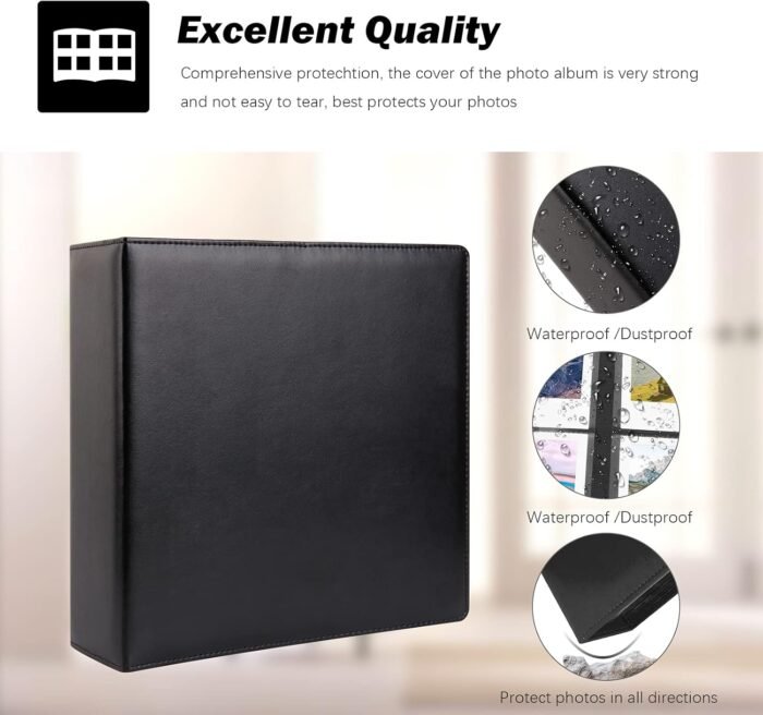 192 Pockets Photo Album for Fujifilm Instax Wide 300, Polaroid 600 i-Type 3.5x4.5 Inch Film Album, Compatible with Polaroid Now OneStep2 OneStep+ Instant Camera, POP Lab Print Camera (Black) - Image 5