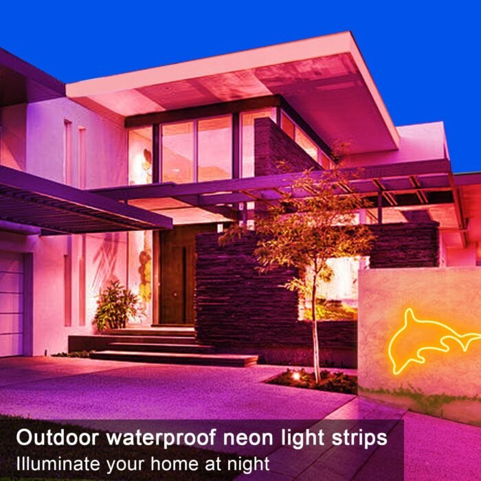 LED neon Lights Strip 132FT,DC 24V RGB LED neon Light Strip APP Remote Controls Control Waterproof Flexible Neon LED Rope Lights for Bedroom,Playroom,Outdoors Decor（2 Rolls of 66ft - Image 5