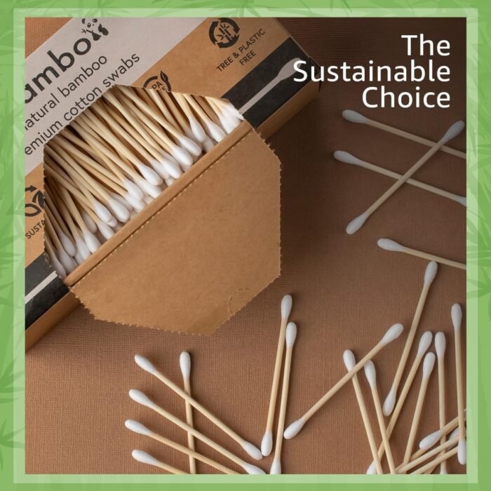 1000 Pack 100% Bamboo Cotton Swabs - Double Tipped Cotton Buds for Ear Cleaning | Bamboo Swabs for Beauty & Personal Care | FSC Certified & Hypoallergenic, Suitable for All Ages and Pets - Image 8