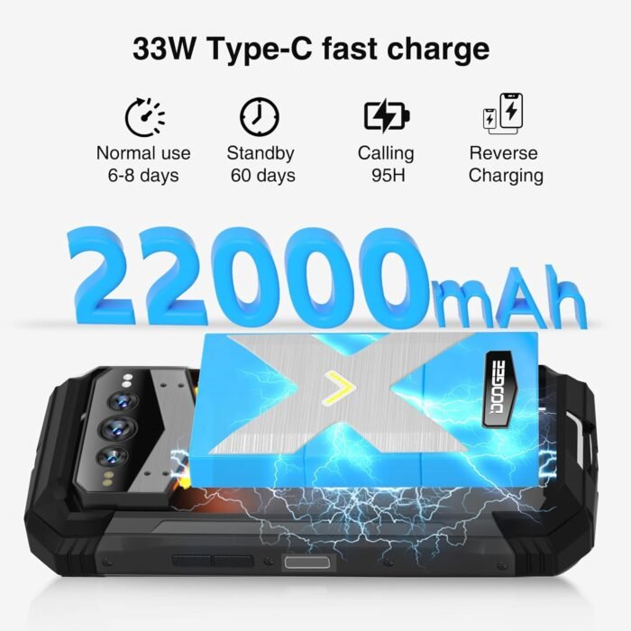 DOOGEE V MAX Plus(2024) 5G Rugged Smartphone,22000mAh 36GB+512GB,200MP+32MP+20MP Night Vision Rugged Cell Phone,Android 14 Rugged Phone,6.58" FHD+120Hz IPS Screen,IP68/IP69K Waterproof Phone,NFC/OTG - Image 2