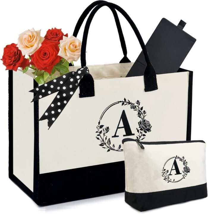 BeeGreen Canvas Bags for Women, Personalized Gifts Bag for Mom Friends Birthday Wedding Bridesmaid