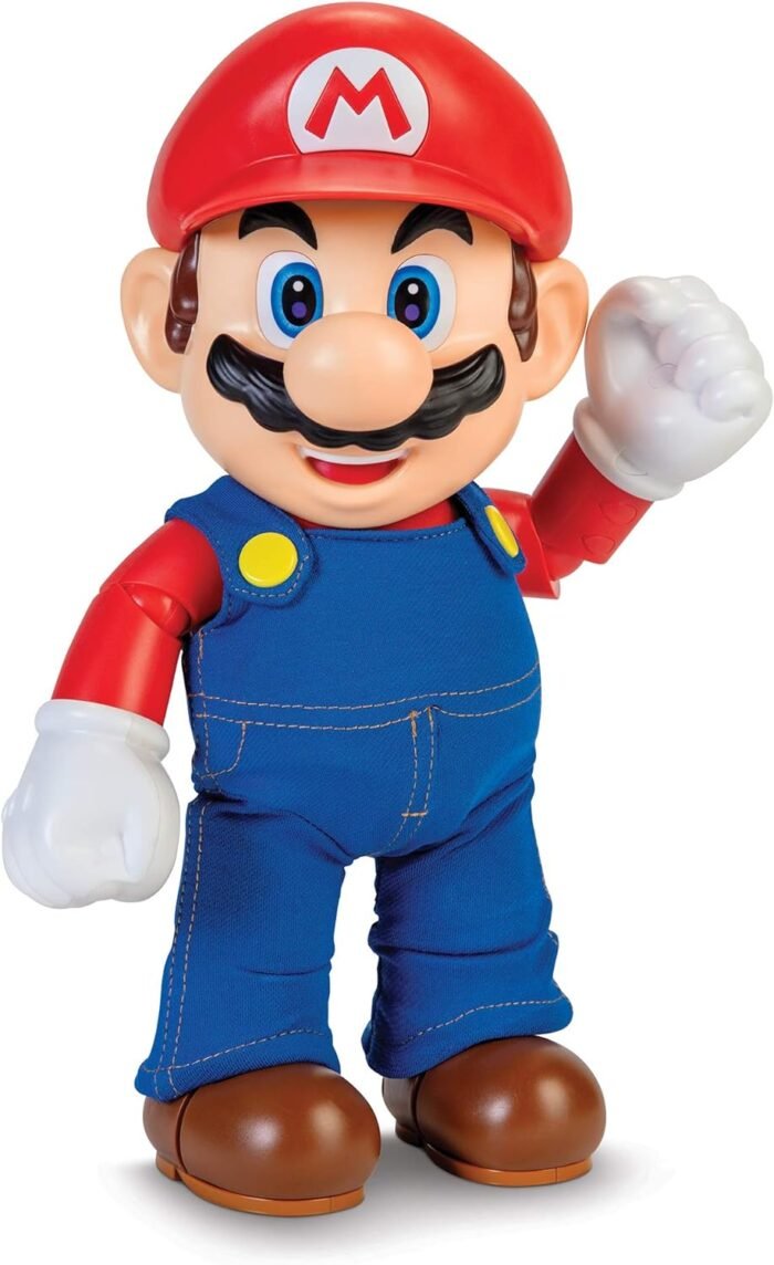 Super Mario It's-A Me, Mario! Collectible Action Figure, Talking Posable Mario Figure, 30+ Phrases and Game Sounds – 12 Inches Tall! - Image 5