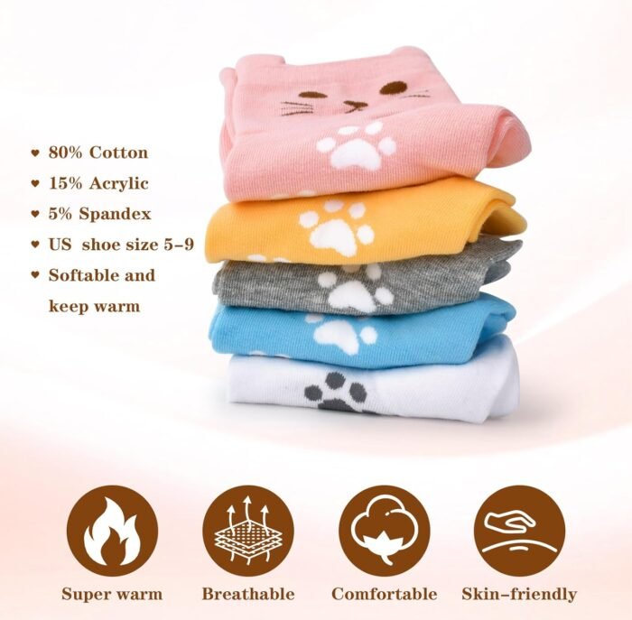 Stocking Stuffers for Women Adults, Christmas Gifts for Women Her Grils Girlfriend Teen Girls Funny Gifts Cat Socks - Image 3