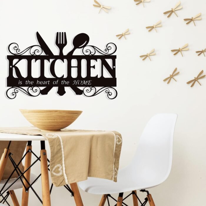 Metal Rustic Kitchen Decor Signs Decoraions For Wall, Country Farmhouse Decoration for Dining Room, 13.8 x 8.8 Inches (Black) - Image 7