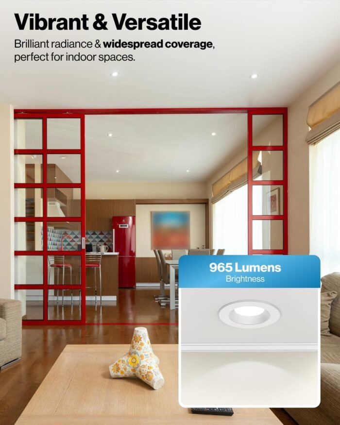 Sunco 10 Pack Retrofit LED Recessed Lighting 4 Inch, Selectable 2700K/3000K/3500K/4000K/5000K, Dimmable Can Lights, Baffle Trim, 11W=40W, 660 LM, Damp Rated - Image 3