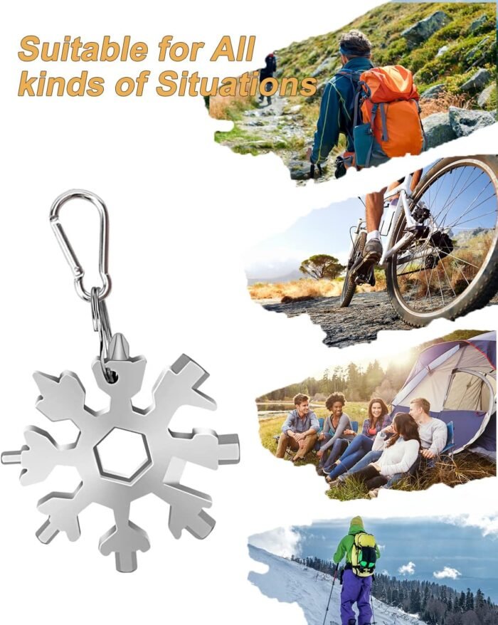 Stocking Stuffers for Adults Men, 2 Pack 18 in 1 Snowflake Multitool, Christmas Gifts for Men, White Elephant Gifts for Adults, Gifts for Men Who Have Everything,Tool Gift for Him Women Husband Boys - Image 5