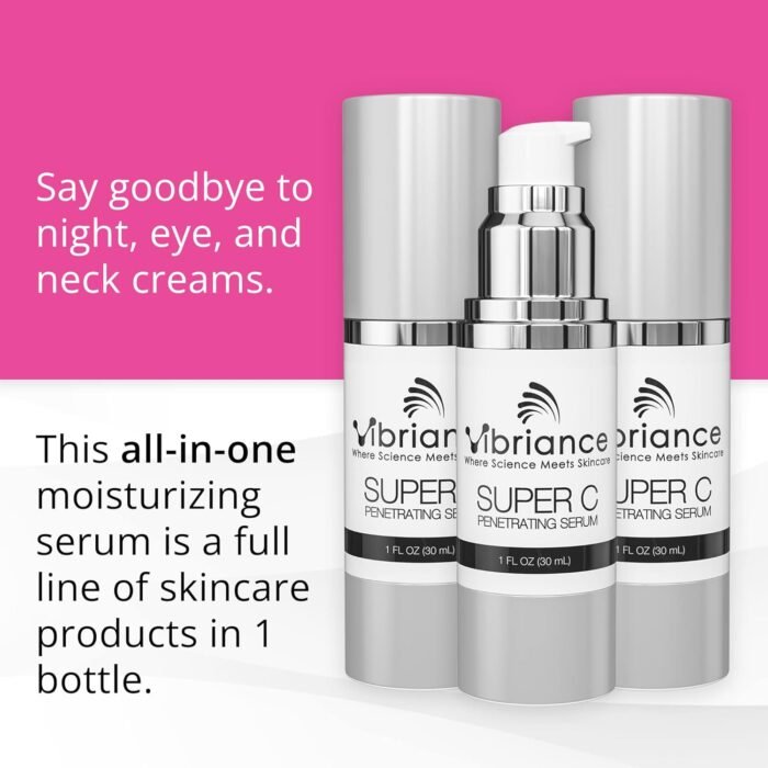 Vibriance Super C Serum for Mature Skin, Made in USA, All-In-One Formula Hydrates, Firms, Lifts, Smooths, Targets Age Spots, Wrinkles, Vitamin C Serum; 1 fl oz - Pack of 2 - Image 2