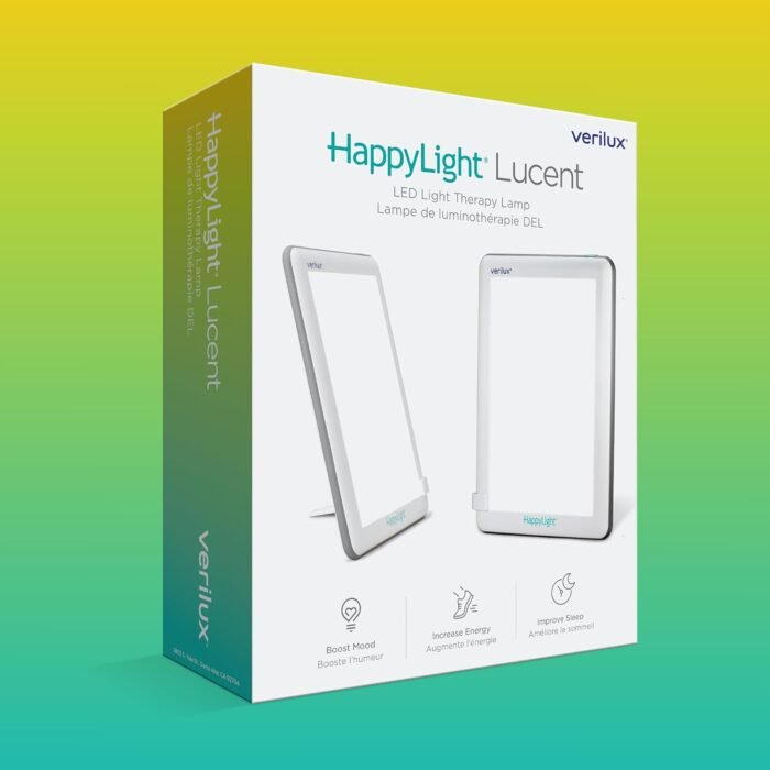 Verilux HappyLight Lucent - One-Touch Light Therapy Lamp with 10,000 Lux, UV-Free, LED Bright White Light & Detachable Stand for Boosting Mood & Improving Sleep - Image 8