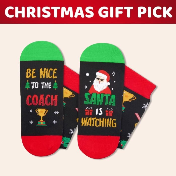 HAPPYPOP Christmas Gifts Stocking Socks For Men - Secret Santa Socks Xmas Stocking Stuffers For Him Dad Coach With Greeting Card - Image 5
