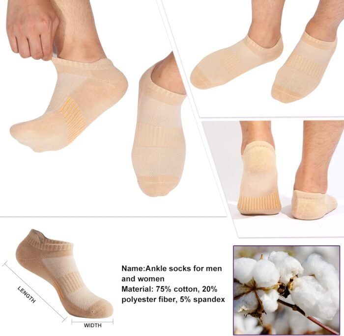 Running Ankle Socks for Women Athletic Cotton Cushioned 5-6 Pairs Workout No Show Socks Women - Image 4
