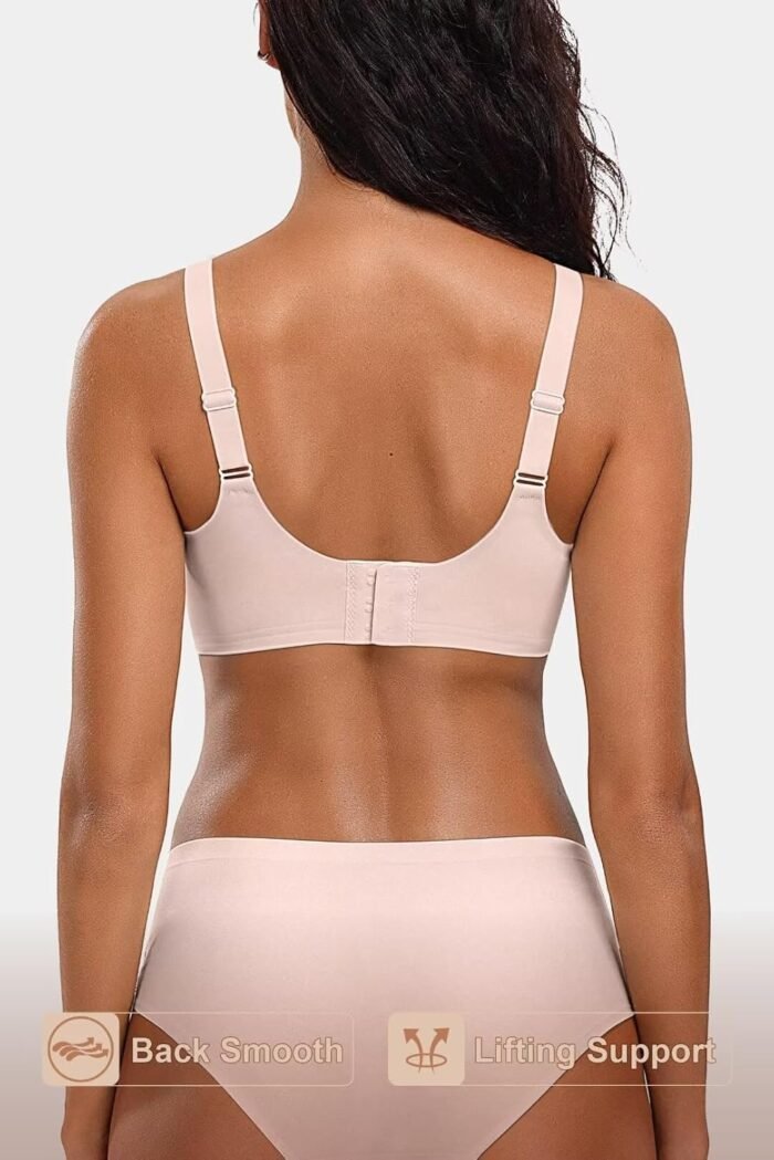 Vertvie Women's Seamless Bras No Underwire Scalloped Push Up Bras Soft Wireless Comfort Bralettes Full Coverage Everyday Bra - Image 3