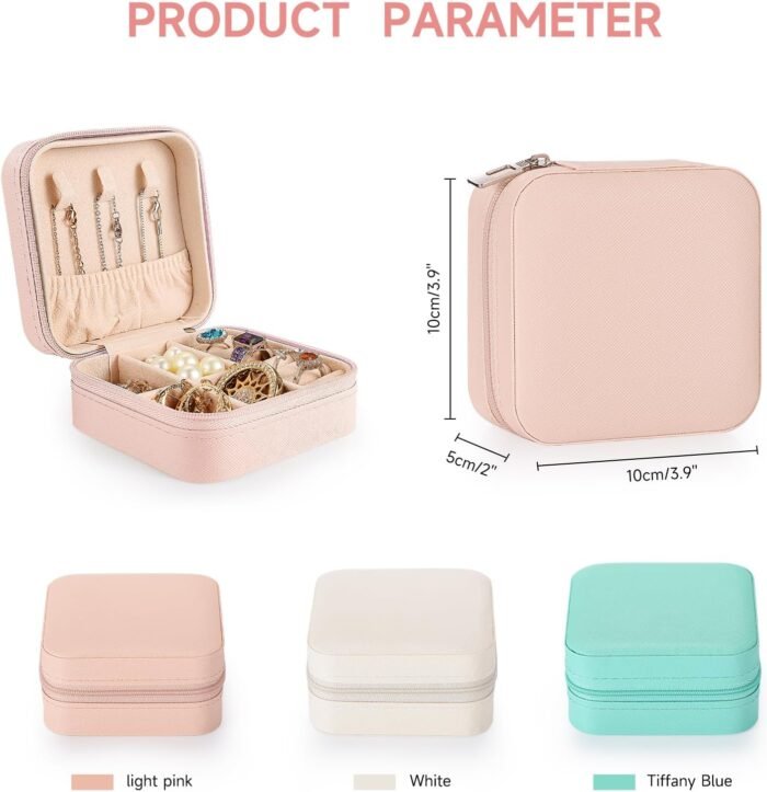 Personalized Jewelry Box for Women, Custom Travel Jewelry Case with Name and Heart, Small Jewelry Organizer for Rings, Earrings, Necklaces, Personalized Gifts for Women - Image 3