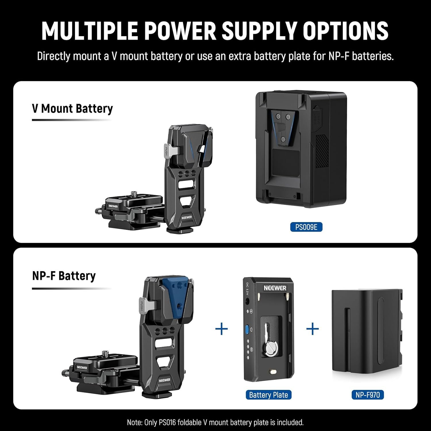NEEWER V Mount Battery Plate with NATO Rails, Arca Type Baseplate for RS4 Pro RS3 Pro Gimbal, Modular DSLR Camera Video Rig Compatible with SmallRig V Lock Battery Camera Cage, PS016 - Image 8