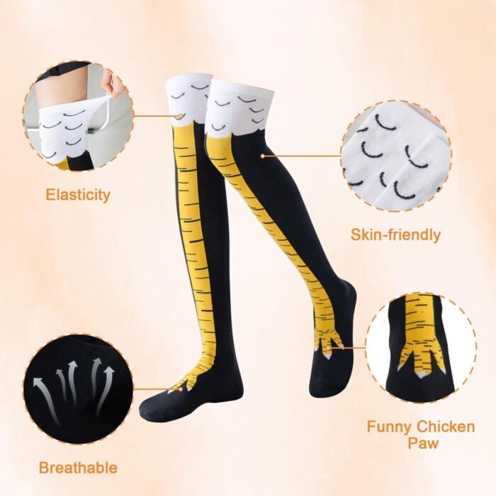 White Elephant Gifts for Adults,Funny Christmas Gifts Stocking Stuffers for Women Men Teens,Crazy Gag Gifts Chicken Leg Socks - Image 4
