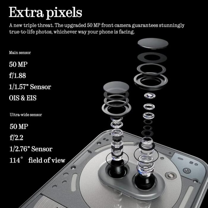 Nothing Phone (2a) Plus Smartphone, MTK 7350 Pro 50 MP Triple Camera, 6.7" 120 Hz AMOLED Display, 5000mAh 50W Fast Charge NFC 12 GB+256 GB Black - Image 6