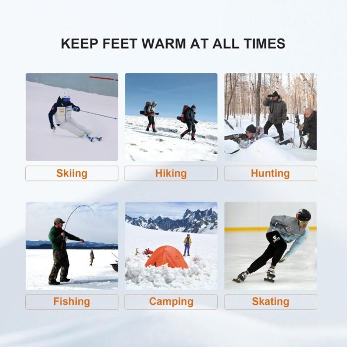 Heated Socks for Men Women, MewaMaA Battery Heated Socks Rechargeable Washable, Electric Socks Foot Warmer for Hiking Biking Camping Skiing Hunting Outdoor Work, Heating Socks Warm Socks - Image 6