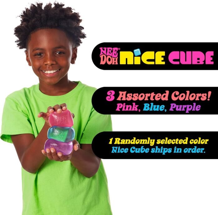 Schylling NeeDoh Nice Cube - Sensory Squeeze Toy with Super Solid Squish - 2.25" Cube - Color May Vary (Pack of 1) - Image 2