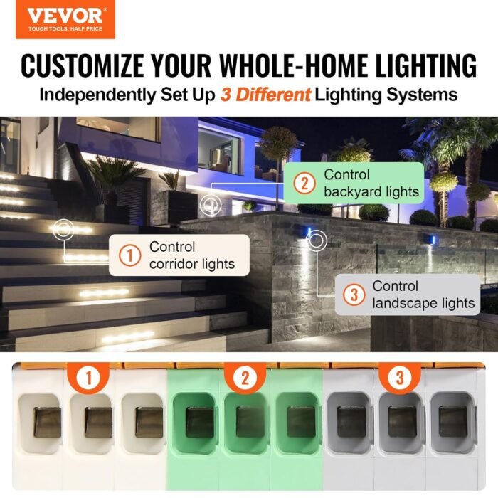 VEVOR 600W Landscape Transformer, Timer & Photocell Sensor Equipped, Weatherproof Outdoor Lighting Converter, 120V AC to 12V/14V AC, Ideal for Exterior, Spotlight, Pathway,ETL Certi - Image 2
