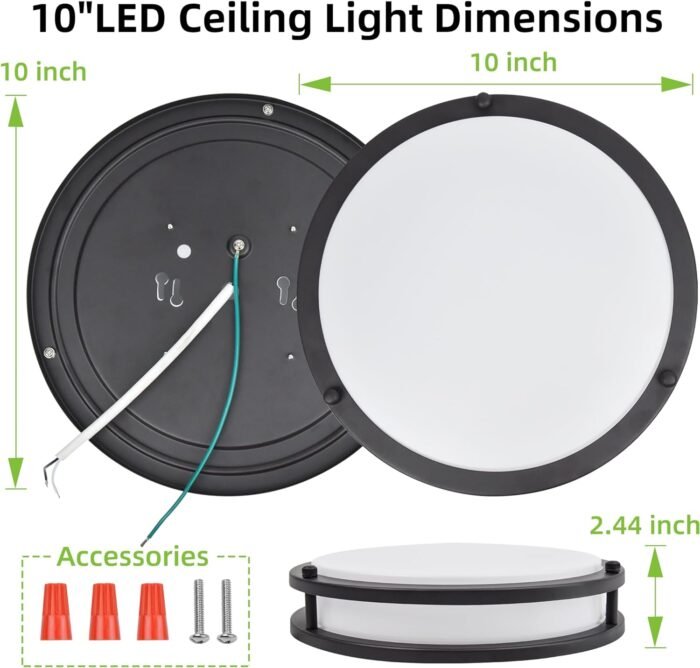 hykolity 10 inch Flush Mount LED Ceiling Light Fixture, 17W 1100lm, 2700K/3000K/3500K/4000K/5000K Adjustable Ceiling Lights, Oil Rubbed Bronze Saturn Dimmable Lighting for Hallway Bathroom or Kitchen - Image 4