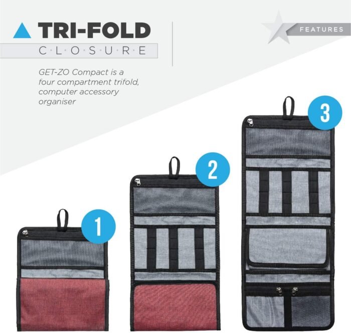 FATMUG Travel Organizer Bag For Small Electronic and Accessories -Gadgets Kit Case Pouch - Maroon - Image 3
