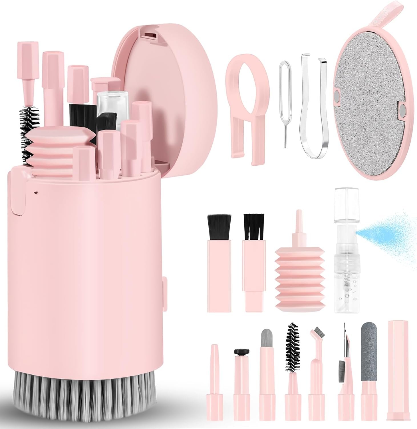 Laptop Phone Screen Cleaner Kit, Computer Keyboard Brush Cleaning Spray for iPhone AirPods MacBook iPad, 20-in-1 Electronic Device Clean Tool for Camera PC Monitor Earbud TV Tablet Car Screens