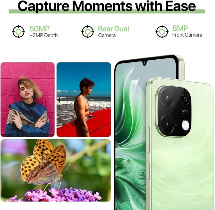 UMIDIGI G9C Android 14 Unlocked Cellphone,Octa-core 12GB +128GB Expand 1TB Unlocked Smartphone,6.75" HD+ 90Hz,5000mAh Battery,50MP Camera,Wi-Fi 2.4G/5G,GPS,BT 5.4,NFC,AI Face Unlock,Warranty,Green - Image 5