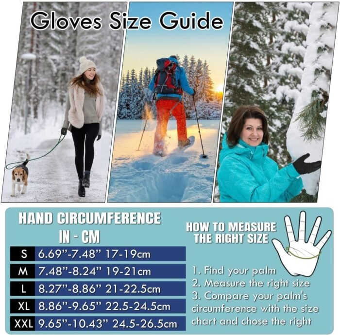 Winter Gloves for Men Women,Windproof Touchscreen Anti-Slip Cold Weather Warm Gloves for Cycling,Driving,Running - Image 7