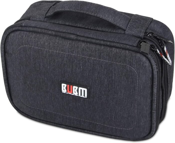 BUBM Electronic Organizer, Double Layer Travel Gadget Storage Bag for Cables, Cord, USB Flash Drive, Power Bank and More-a Sleeve Pouch for 7.9" iPad Mini(Medium,Black) - Image 9