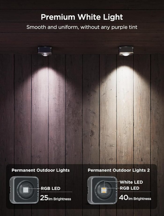 Govee Permanent Outdoor Lights 2, 100ft RGBIC Outdoor Lights with 72 LED Lights, IP67 Waterproof, 100 Scene Modes with 40lm White for Christmas Decorations, Works with Alexa, Google Assistant, Black - Image 7