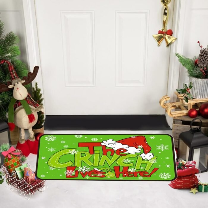 【17x 48 17x29 Inches】 Set of 2 Kitchen Mats Decor Merry-Christmas Kitchen Rugs Kitchen Mat,Christmas Kitchen Decoration,Non Slip Absorbent Kitchen Mat Waterproof Runner Rug for Laundry Room - Image 2