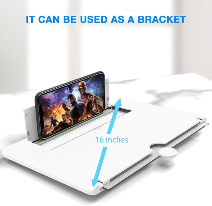 16 inch Screen Magnifier for Cell Phone 3D Magnifier Screen Enlarger for Movies,Videos,Reading,Gaming-Screen Amplifie with Foldable Phone Stand Holder. Compatible with All Smartphones-White - Image 8