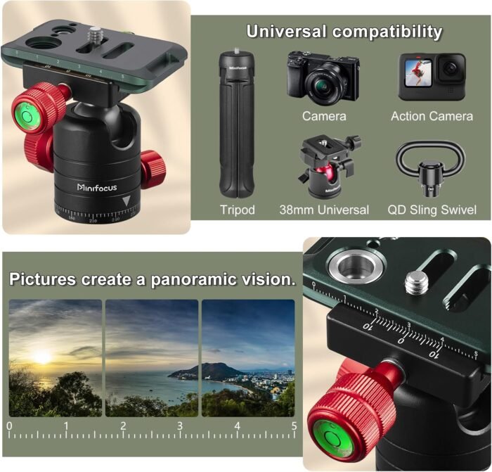 MINIFOCUS Quick Release Plate, 70mm Universal Camera Arca Swiss Plates with Wide D Stainless Steel Screw/Arca-Swiss Dovetail for DSLR Camera Tripod Ballhead - Image 5