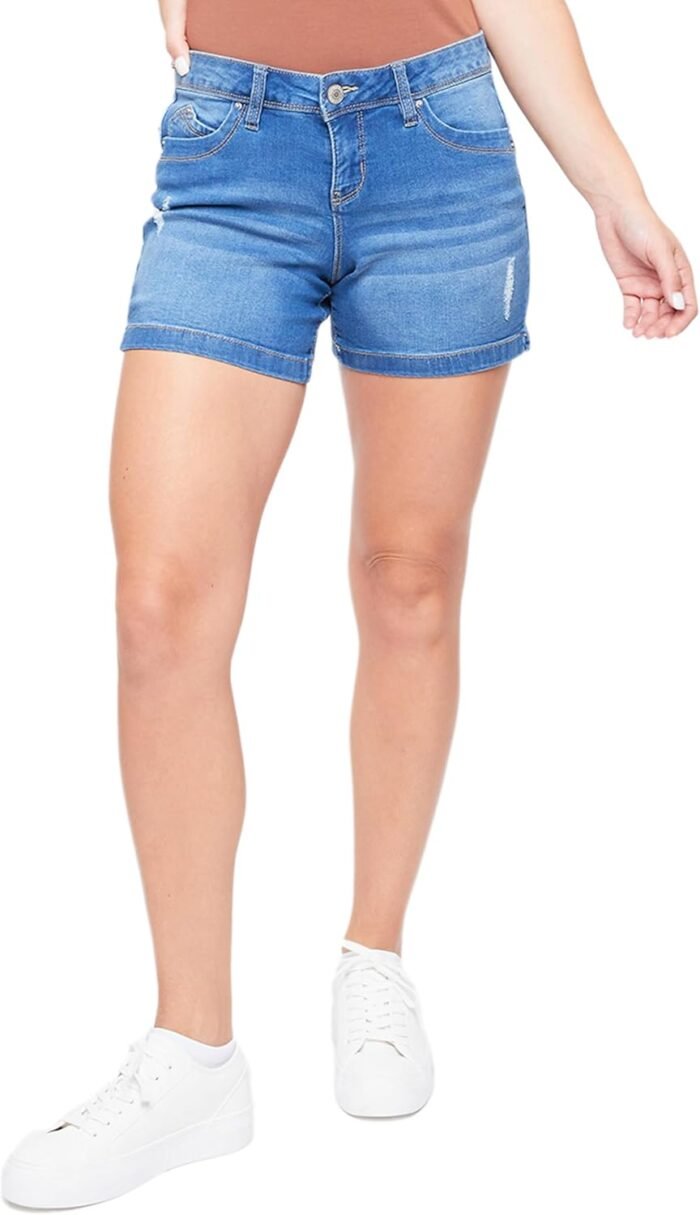 Royalty For Me womens Women's Wannabettabutt Side Slit Hem Denim Shorts Deal