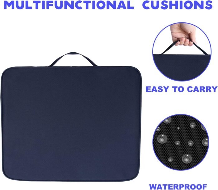 2 Pieces Indoor & Outdoor Chair Cushion, Boat Canoe Kayak Seat, Stadium Seating for Bleachers, Best for Camping, Bleachers, Sports Events - Image 4