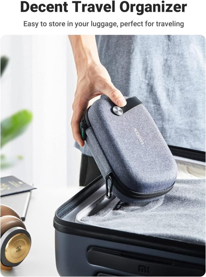 UGREEN Storage Bag Electronic Accessories Pouch Cable Waterproof Bag Travel Protection Shockproof Organizer for USB Flash Drive Charger External Battery Memory Card - Image 6