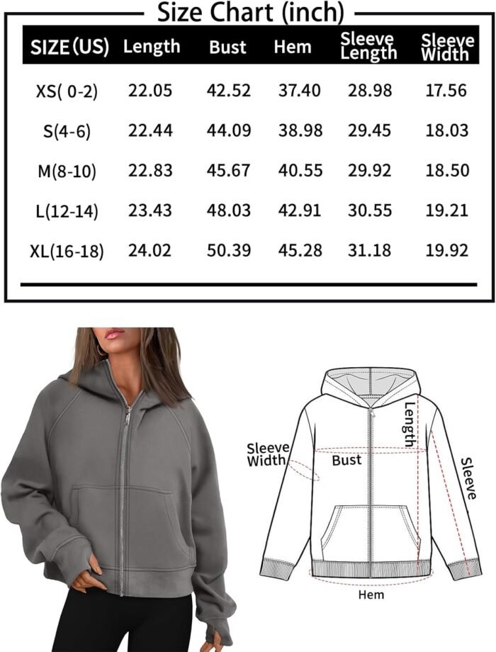 AUTOMET Womens Zip Up Hoodies Fleece Jackets Oversized Sweatshirts Fall Fashion Outfits 2024 Sweaters Winter Clothes - Image 6