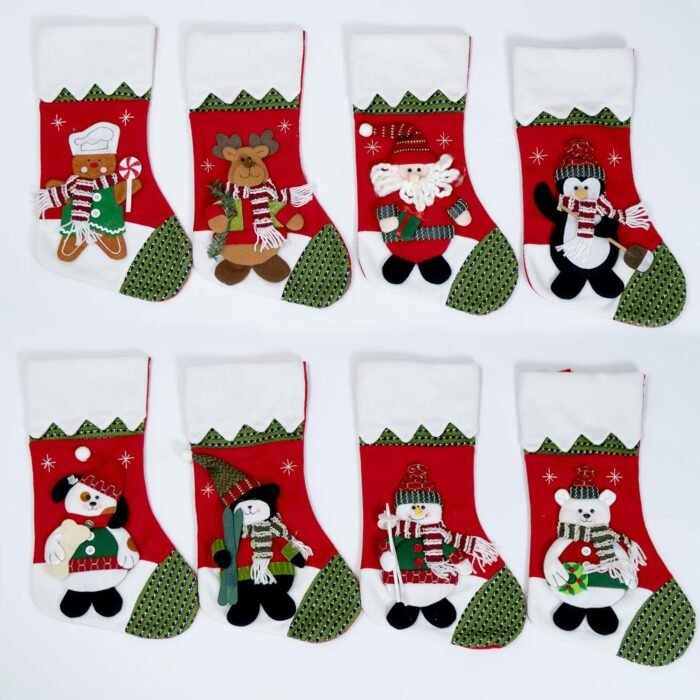 NAZENTI Personalized Christmas Stocking, Custom Hand Embroidered Chritsmas Stocking, Polar Bear Christmas Stocking, Customized Stockings Gifts for Family, Christmas Decor, 3D Plush Character Stocking - Image 7