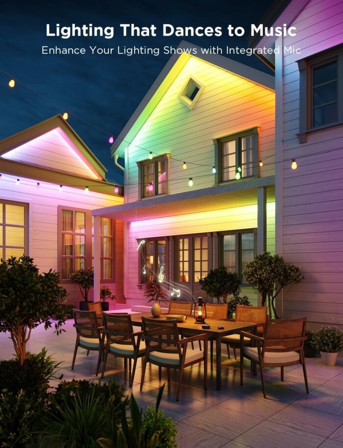 Govee Outdoor LED Strip Lights, 98.4ft Smart Outdoor Lights Work with Alexa and Google Assistant, App Control, IP65 Waterproof, RGBIC Outdoor Lights for Patio, Eave, Christmas Decorations - Image 6